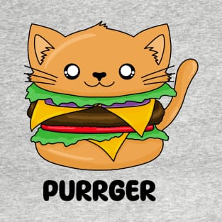 Purrger Kawaii Cat Burger | Cheeseburger Hamburger T-Shirt